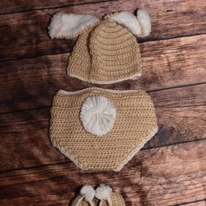 3 pc Bunny Crochet outfit